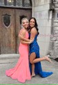 Sheath/Column V-neck Sparkly Sequin Prom Dresses