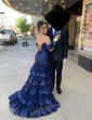 Sheath/Column Off-the-shoulder Sequin Tiered Prom Dresses