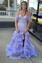Sheath/Column Off-the-shoulder Sequin Tiered Prom Dresses