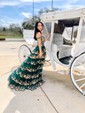 Ball Gown Off-the-shoulder Sequin Tiered Prom Dresses