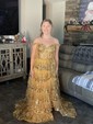 Ball Gown Off-the-shoulder Sequin Tiered Prom Dresses