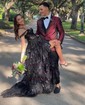 Ball Gown Off-the-shoulder Sequin Tiered Prom Dresses