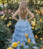 Ball Gown Off-the-shoulder Sequin Tiered Prom Dresses