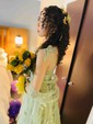 Ball Gown Square Neck Tulle Floral Prom Dresses With Butterfly