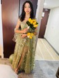Ball Gown Square Neck Tulle Floral Prom Dresses With Butterfly