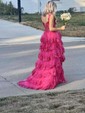 Ball Gown Sweetheart Tulle Tiered Prom Dresses With Appliques