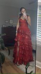 Ball Gown Sweetheart Tulle Tiered Prom Dresses With Appliques