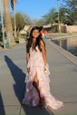 Ball Gown Sweetheart Tulle Tiered Prom Dresses With Appliques
