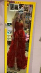 Ball Gown Sweetheart Tulle Tiered Prom Dresses With Appliques