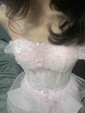 Princess Off-the-shoulder Tulle Ruffle Prom Dresses With Appliques