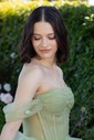Princess Off-the-shoulder Tulle Ruffle Prom Dresses With Appliques