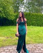 Mermaid Off-the-shoulder Satin Prom Dresses With Ruched