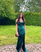 Mermaid Off-the-shoulder Satin Prom Dresses With Ruched