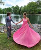 Ball Gown One Shoulder Sparkly Sequin Prom Dresses With Ruched