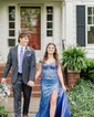 Mermaid Off-the-shoulder Sparkly Sequin Prom Dresses With Appliques