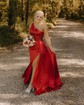Mermaid One Shoulder Satin Corset Prom Dresses With Ruched