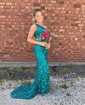 Mermaid One Shoulder Cut Out Sparkly Sequin Prom Dresses