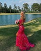 Mermaid Off-the-shoulder Sparkly Sequin Prom Dresses With Appliques