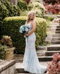 Mermaid Strapless Tulle Corset Prom Dresses With Appliques