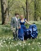A-line V-neck Satin Cut Out Ruffle Tiered Prom Dresses