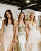 Mermaid Strapless Satin Cut Out Prom Dresses With Ruched