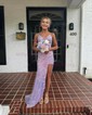 Mermaid V-neck Sparkly Sequin Prom Dresses With Appliques