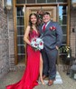 Black Mermaid V-neck Jersey Beaded Prom Dresses
