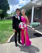 Mermaid One Shoulder Jersey Beaded Prom Dresses With Ruched
