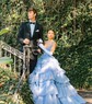 Princess V-neck Tulle Ruffle Tiered Prom Dresses With Appliques