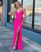 Sheath/Column V-neck Sparkly Sequin Prom Dresses With Fringe