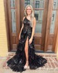 Ball Gown One Shoulder Sequin Tiered Prom Dresses