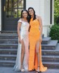 Mermaid One Shoulder Sparkly Sequin Prom Dresses With Fringe