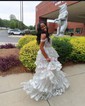Princess Off-the-shoulder Sequin Tiered Prom Dresses