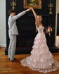 Ball Gown V-neck Sequin Ruffle Tiered Prom Dresses