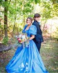 Ball Gown Off-the-shoulder Satin Puff Sleeve Two Piece Prom Dresses