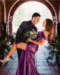 Mermaid Off-the-shoulder Sparkly Sequin Prom Dresses With Ruched
