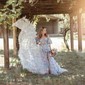 Ball Gown Off-the-shoulder Chiffon Floral Prom Dresses With Puff Sleeve