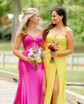 Mermaid Strapless Satin Cut Out Prom Dresses With Ruched