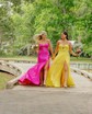 Mermaid Strapless Satin Cut Out Prom Dresses With Ruched