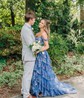 Ball Gown Off-the-shoulder Tulle Tiered Prom Dresses With Appliques