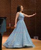 Ball Gown One Shoulder Sparkly Sequin Prom Dresses With Ruched