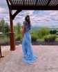 A-line V-neck Chiffon Prom Dresses With Ruched
