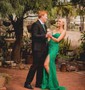 Sheath/Column Strapless Tulle Corset Prom Dresses With Appliques