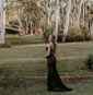 Sheath/Column Strapless Tulle Corset Prom Dresses With Appliques