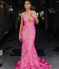 Mermaid V-neck Backless Sparkly Sequin Prom Dresses