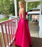 Ball Gown Sweetheart Satin Prom Dresses With Ruched