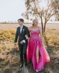 Ball Gown Square Neck Tulle Prom Dresses With Appliques