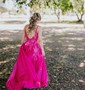 Ball Gown Square Neck Tulle Prom Dresses With Appliques