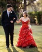 Princess Off-the-shoulder Sequin Tiered Prom Dresses