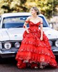Princess Off-the-shoulder Sequin Tiered Prom Dresses